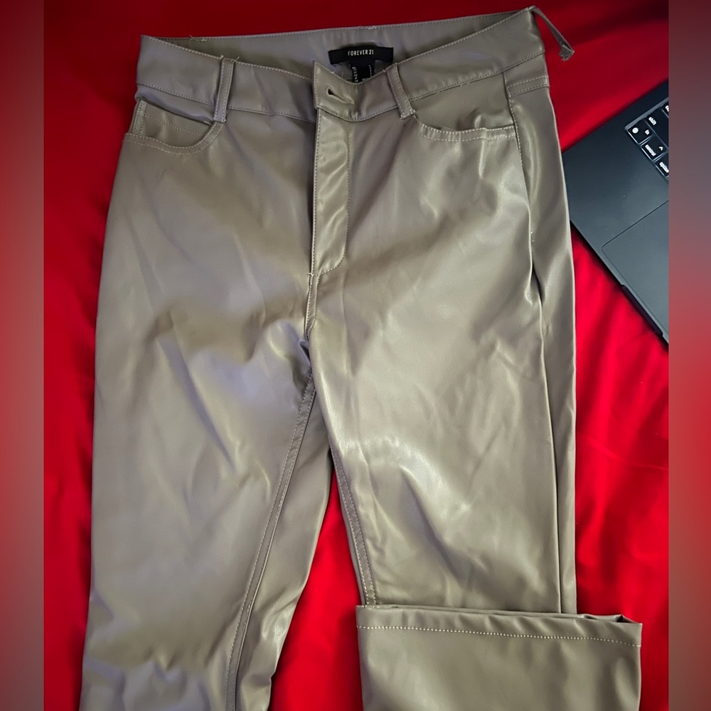 Flare leather pants